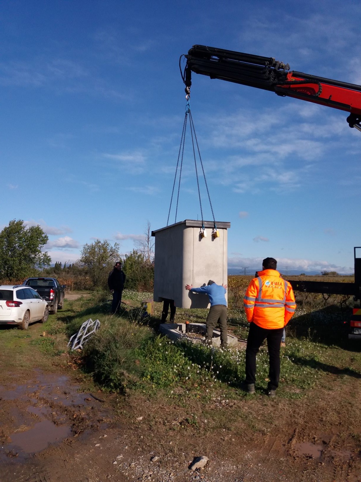 Pose d'une cabine d'irrigation