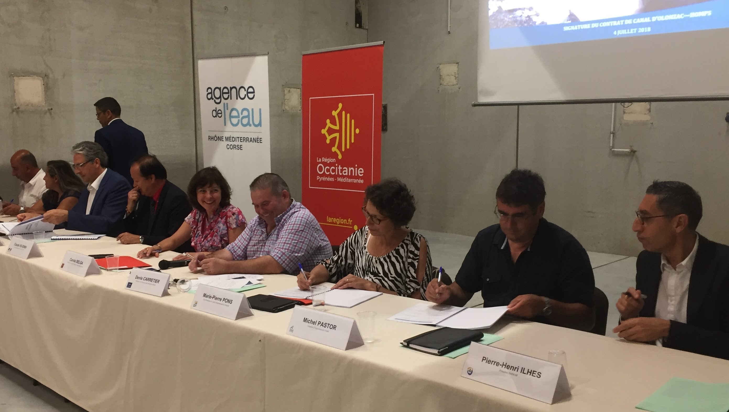 Signature contrat de canal Olonzac Homps